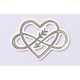E0654-G-Link argint inima cu infinit sageata 18.5*14.5mm 0.5mm