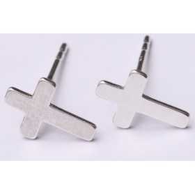 E0659-N- Tija cercel cruciulita argint 10*7 mm 0.6mm grosime 1buc
