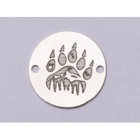 Bănuț labă urs "Pe Urmele Naturii" argint 925, 16.5 mm E0792 GS