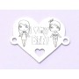 Conector inima argint 925 I Love My BFF 20x16 mm E0896