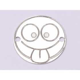 Pandantiv emoji nebunatic din argint 925, decupaj laser 16.5mm E1043