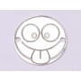 Pandantiv emoji nebunatic din argint 925, decupaj laser 16.5mm E1043