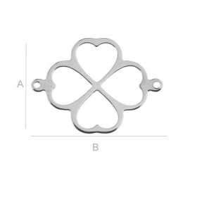 Pandantiv trifoi noroc din argint 925, patru inimioare decupaj laser 21.5mm G0272