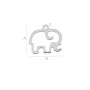 Charm elefant din argint 925, siluetă decupată 14x16mm G0520