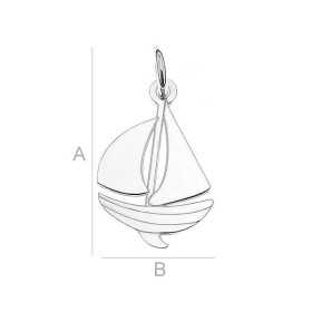 Charm bărcuță din argint 925, corabie cu pânze 20x11mm G0523