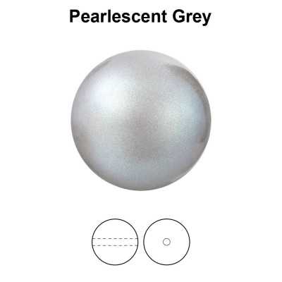 0644-Preciosa Round Pearl Maxima 1H Pearlescent Grey Crystal 8mm