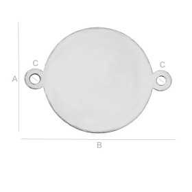 G0619-Link banut argint 14mm 0.5mm gauri 0.6mm