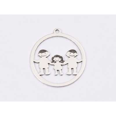 E1295-G-Charm din argint 925 Frati 20.5x18.5mm, 0.6mm-1 buc