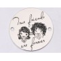 Banut din Argint 925 True Friends Are Forever 16.5 mm pentru bratara cu snur E1354