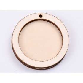 L497-Decupaj cerc lemn doua straturi cu gaura pt licheni 4 cm