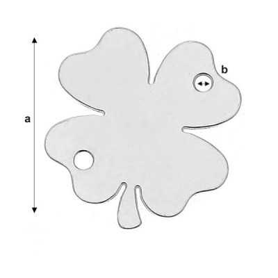 Pandantiv trifoi noroc din argint 925, tăbliță gravabilă 18mm G0786