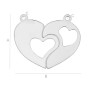 Pandantiv cuplu inimă din argint 925, 2 jumătăți 18x22mm G0791-N
