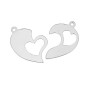 Pandantiv cuplu inimă din argint 925, 2 jumătăți 18x22mm G0791-N