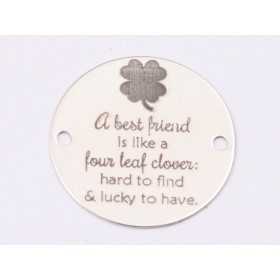 Bănuț de argint 925 Best Friend Four Leaf Clover E1445