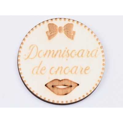 L617-Insigna lemn pentru evenimente "Tatal Mirelui" 5cm 1 buc