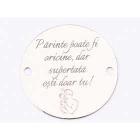Bănuț argint 925 gravat Supertată, Ø 16,5 mm — pentru tată E1509