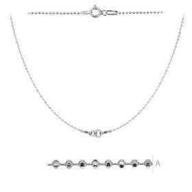 G1027-Lant argint cu bilute simetric pentru link-uri 20+20cm