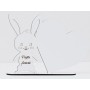 L725-Decoratiune din lemn "Iepuras cu inima" 15x20cm - 1 buc