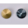P4515-Austria Rivoli Round Stone, 12mm, Indian Sapphire Silver Foiled - 1 buc