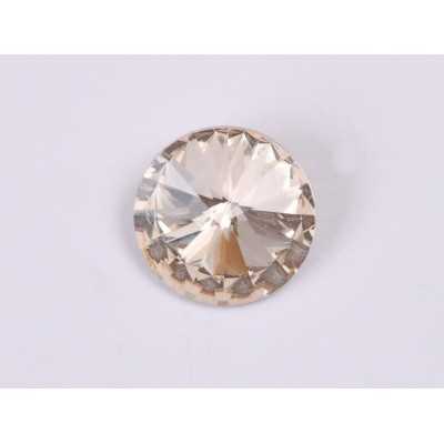 P4516-Austria Rivoli Round Stone, 12mm, Light Peach Silver Foiled - 1 buc