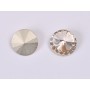 P4516-Austria Rivoli Round Stone, 12mm, Light Peach Silver Foiled - 1 buc