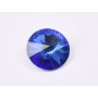 P4520-Austria Rivoli Round Stone, 12mm, Sapphire Silver Foiled - 1 buc