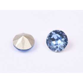 0247-Austria Chaton Round Stone, 6mm, Light Sapphire Silver Foiled - 1 buc