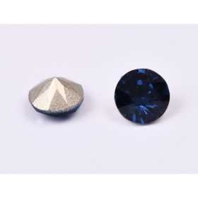 0399-Austria Chaton Round Stone, 6mm,Montana Silver Foiled - 1 buc