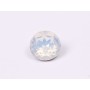0437-Austria Chaton Round Stone, 6mm, White Opal Silver Foiled - 1 buc