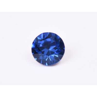 0517-Austria Chaton Round Stone, 6mm, Capri Blue Silver Foiled - 1 buc