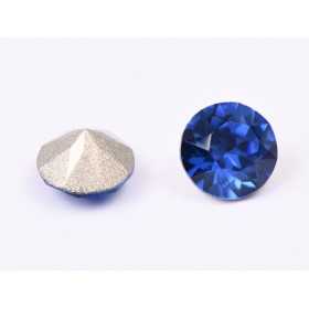 0517-Austria Chaton Round Stone, 6mm, Capri Blue Silver Foiled - 1 buc