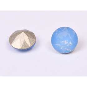 0527-Austria Chaton Round Stone, 6mm, Air Blue Opal Silver Foiled - 1 buc