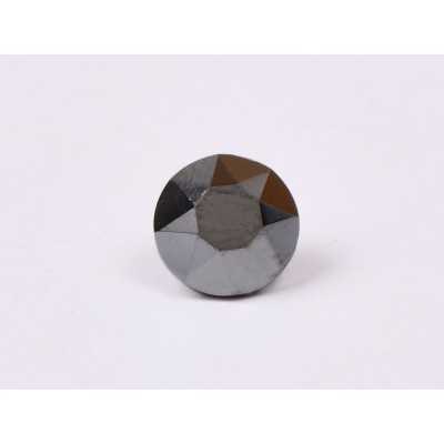 0531-Austria Chaton Round Stone, 6mm, Jet Hematite Silver Foiled - 1 buc