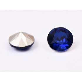 0551-Austria Chaton Round Stone, 6mm, Dark Indigo Silver Foiled- 1 buc