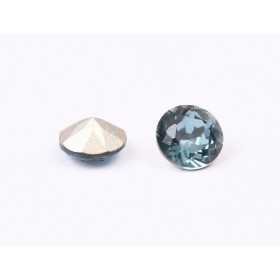 0591-Austria Chaton Round Stone, 6mm, Denim Blue Silver Foiled- 1 buc