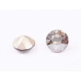 0453-Austria Chaton Round Stone, 6mm, Crystal Satin Silver Foiled- 1 buc