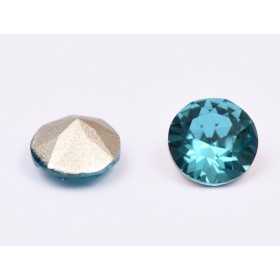 0630-Austria Chaton Round Stone, 6mm, Indicolite Silver Foiled- 1 buc