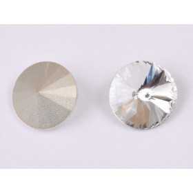 P4568-Austria Rivoli Round Stone, 10.7mm, Crystal Silver Foiled - 1 buc