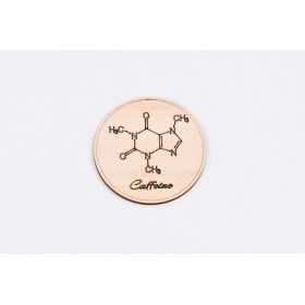 L773-Decoratiune lemn " Cerc formula Cafeina " 7 cm - 1 buc
