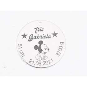 S135 - Serviciu de gravura personalizata banut botez - 1 buc