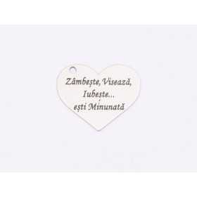 E1673 G Pandantiv inima Ag 925 "Esti minunata!", 13x16mm, 0.5mm- 1 buc