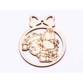 L934- Glob din lemn, Fulg de nea, model 16, 8.5x7.5cm - 1 buc