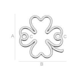 Pandantiv trifoi noroc din argint 925, model filigran decupaj laser 13mm G0818
