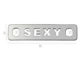 Charm plăcuță SEXY din argint 925, link cu mesaj 25mm G0821