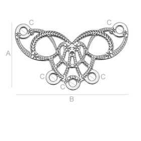 Bază cercei chandelier din argint 925, conector filigran fluture 19.5x12mm G0822