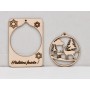 L966- Decupaj din lemn puzzle , Peisaj iarna 14x10 cm - 1 buc