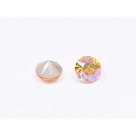 0821-Austria Chaton Round Stone, 7mm, Crystal Sun Silver Foiled - 1 buc