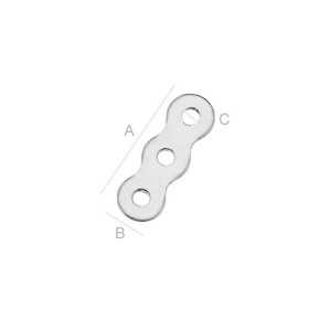 Distanțier din argint 925, 3 șiruri pentru mărgele 10x3.5mm G0870