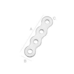 Distanțier din argint 925, 4 șiruri pentru mărgele 13.8x3.5mm G0871