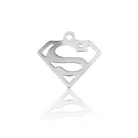 Charm logo supererou din argint 925, decupaj laser 14mm G0906